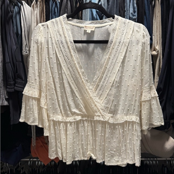 Tops - Elegant Cream Lace Blouse